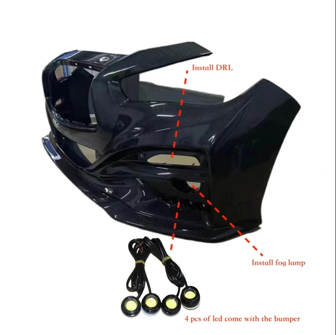 MRD Full Carbon Fiber Front Bumper Impulse Style for Infiniti Q50 2014+ Regular Carbon Honeycomb Front Bumper